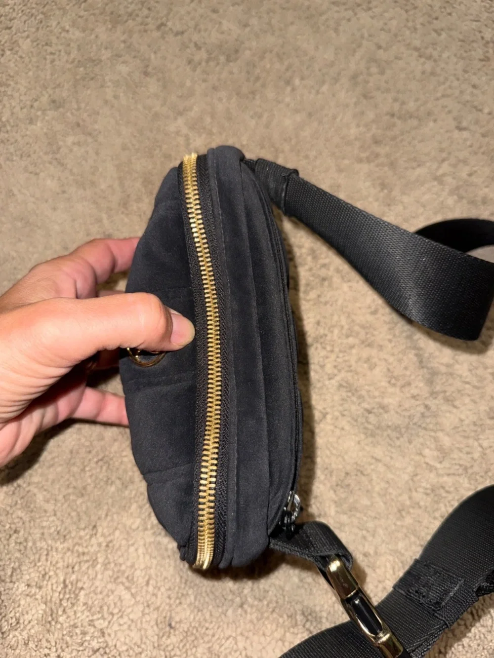 Lululemon Velvet Quilted Belt Bag Black